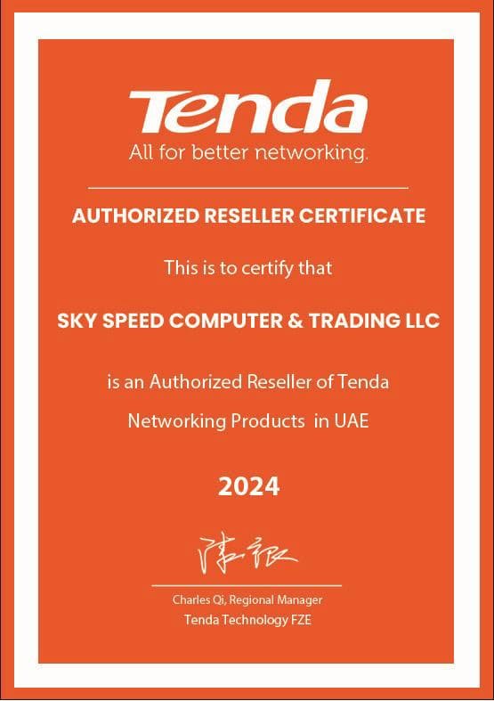 Tenda Authorized Reseller Certificate